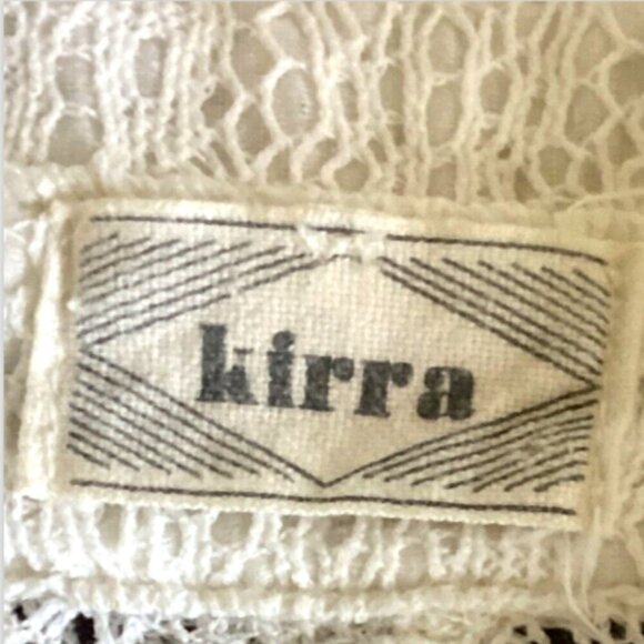 Kirra Lace Sleeveless Button-Down Shirt w/ Cutout Back Sz L Cream White 228P - Picture 5 of 7